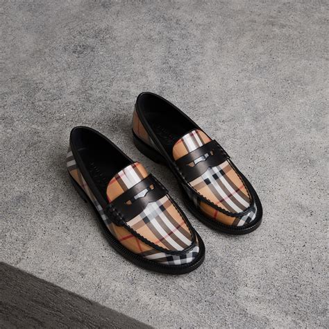 burberry vintage check cotton penny loafers|Burberry Vintage Check Penny Loafers .